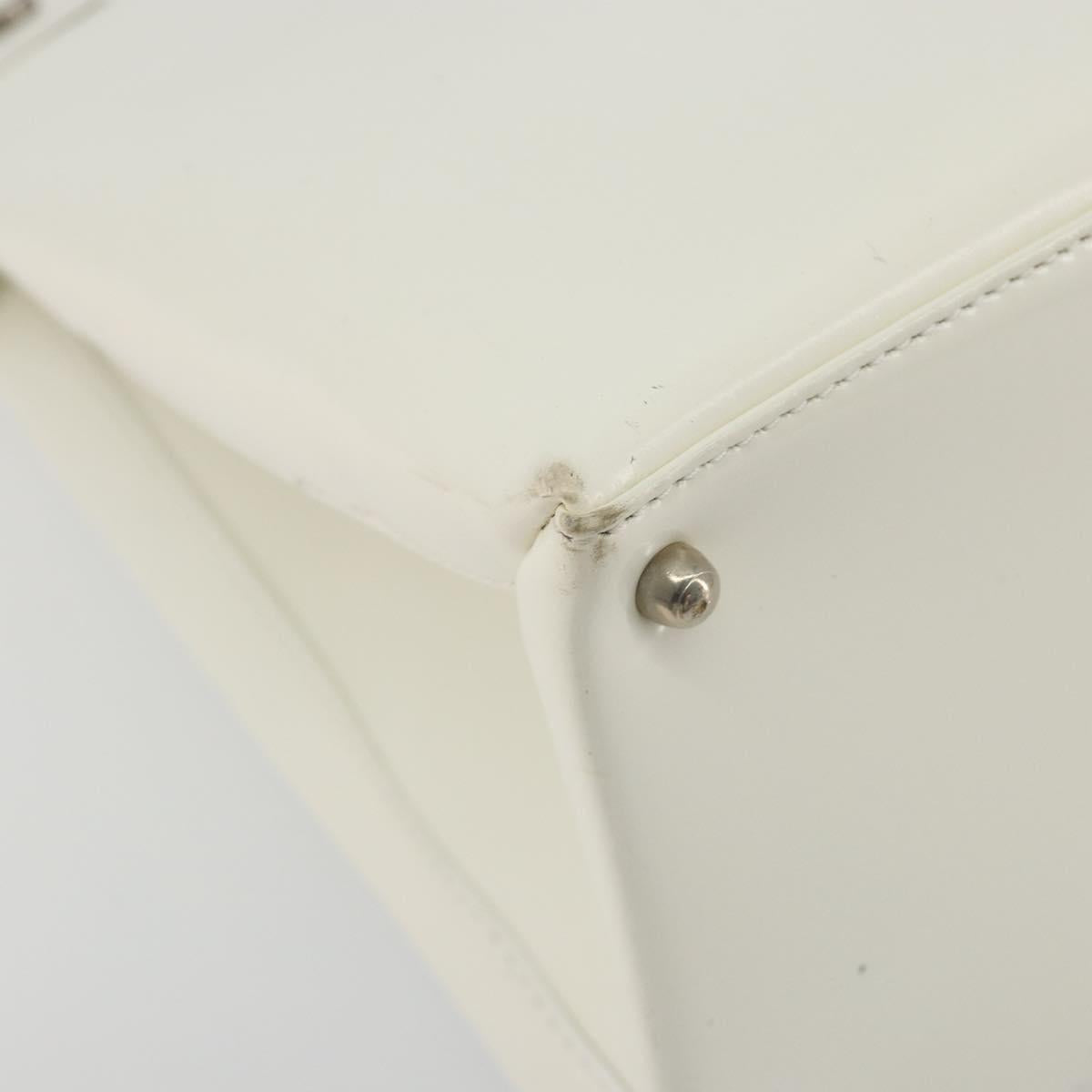 GUCCI Tote Bag Patent leather 2way White Silver 000 1118 0503 Auth ep14980