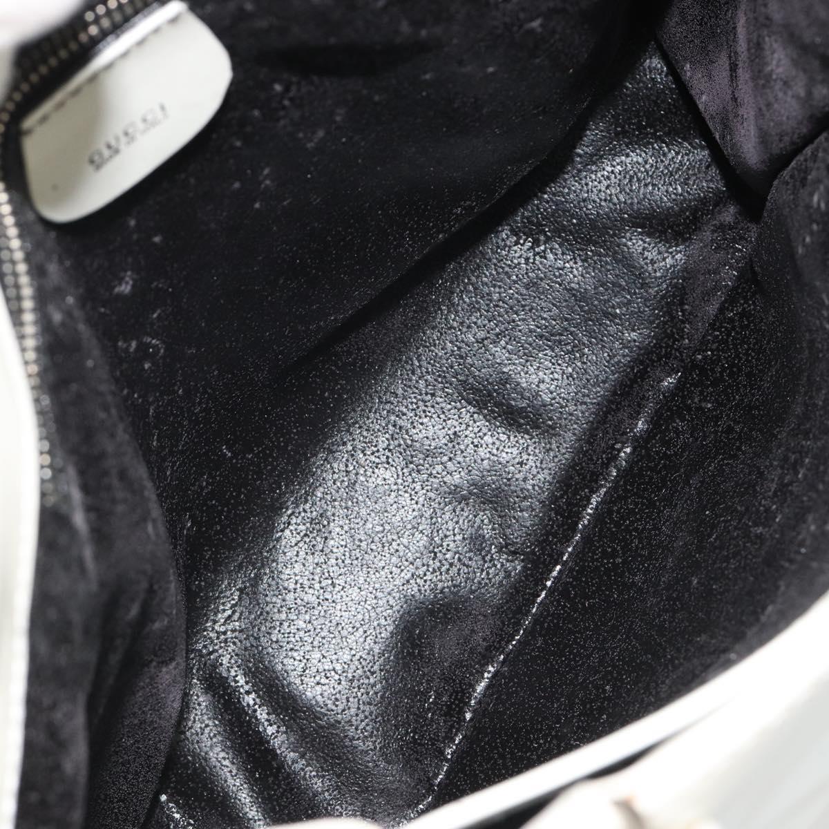 GUCCI Tote Bag Patent leather 2way White Silver 000 1118 0503 Auth ep14980