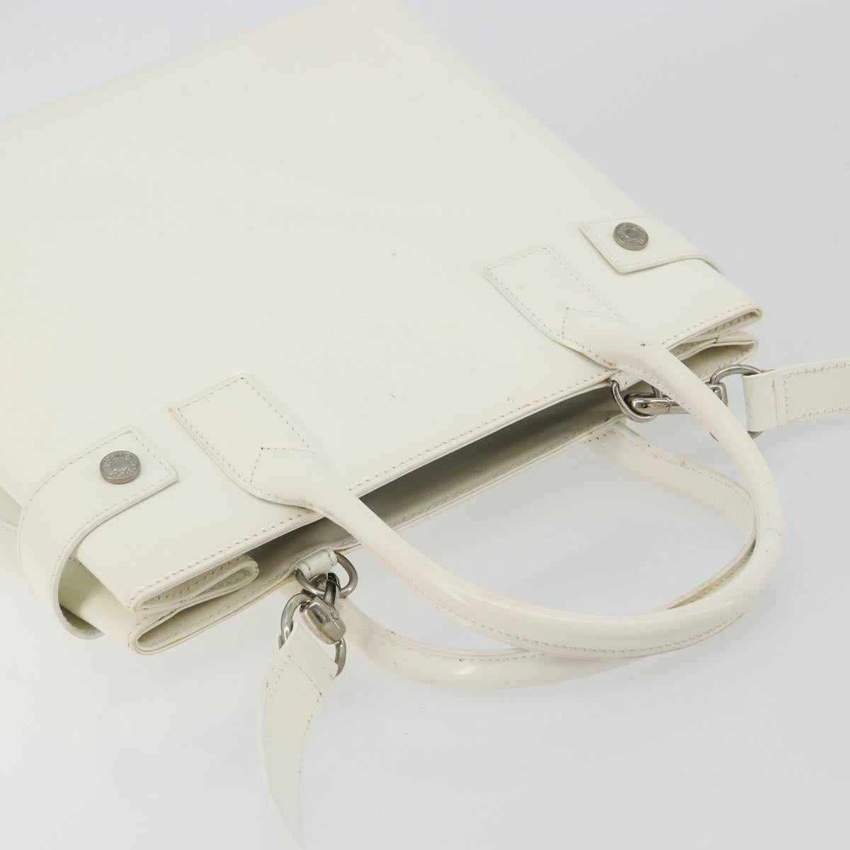GUCCI Tote Bag Patent leather 2way White Silver 000 1118 0503 Auth ep14980