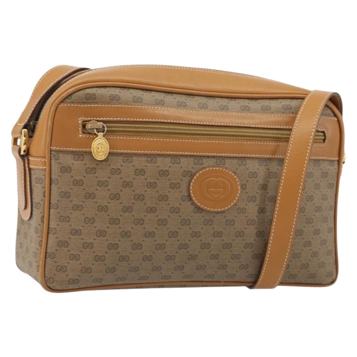 GUCCI Micro GG Supreme Shoulder Bag PVC Beige Gold 001 093 0942 Auth ep14983