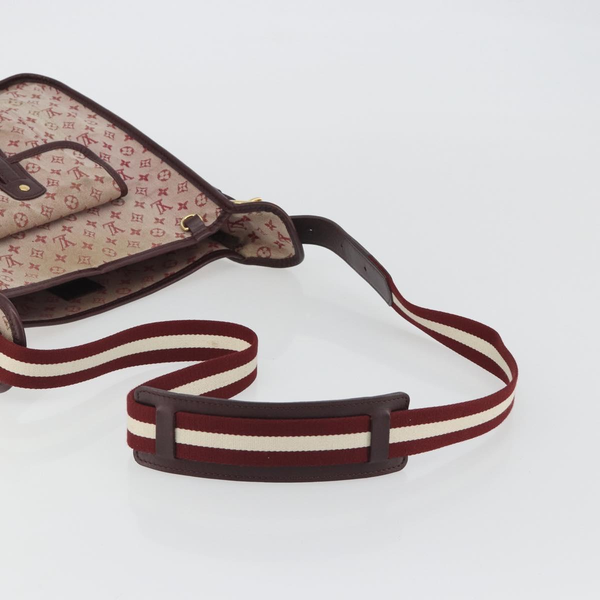 LOUIS VUITTON Monogram Mini Besace Mary Kate Bag Red M92321 LV Auth ep14990