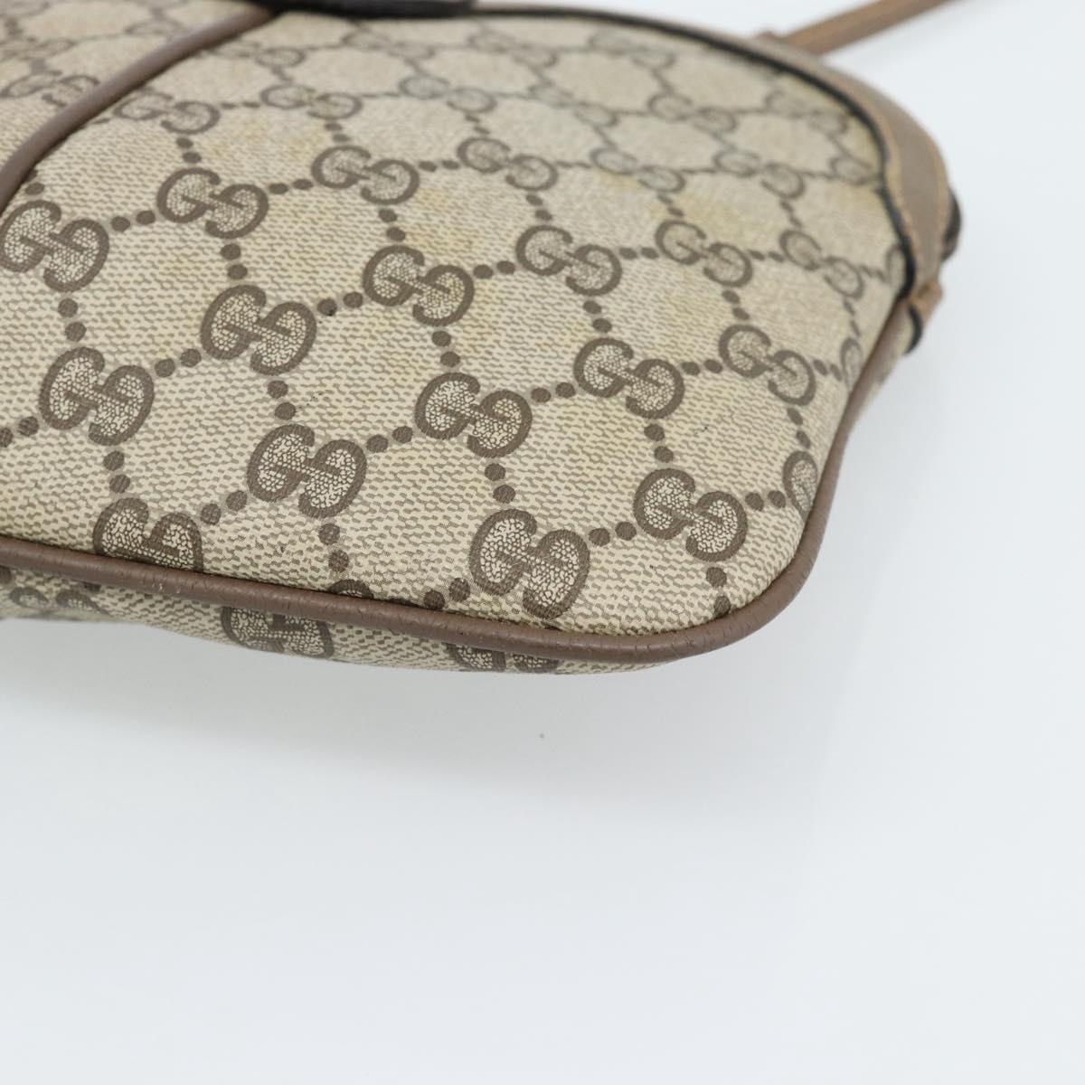 GUCCI GG Supreme Web Sherry Line Bag PVC Beige Gold 68 02 047 Auth ep14991
