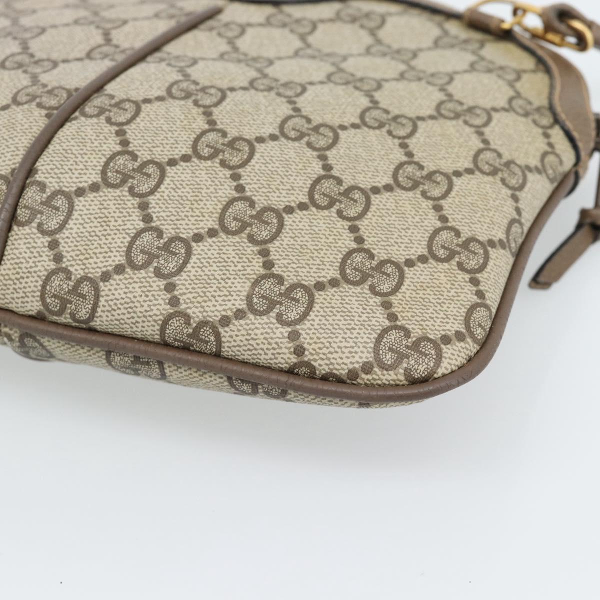 GUCCI GG Supreme Web Sherry Line Bag PVC Beige Gold 68 02 047 Auth ep14991