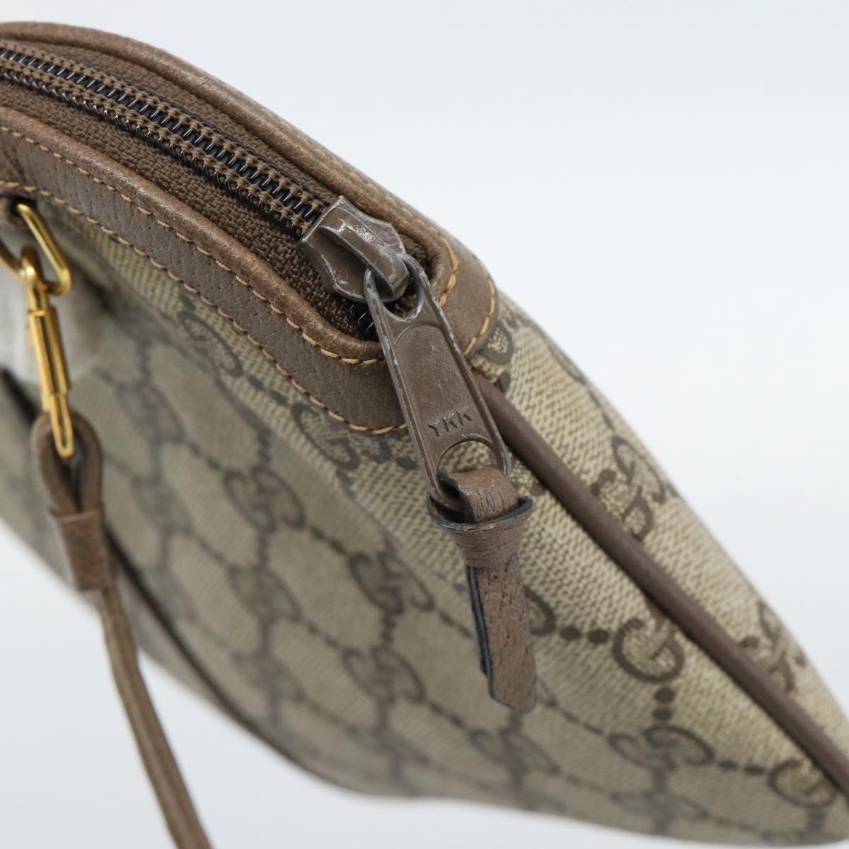 GUCCI GG Supreme Web Sherry Line Bag PVC Beige Gold 68 02 047 Auth ep14991