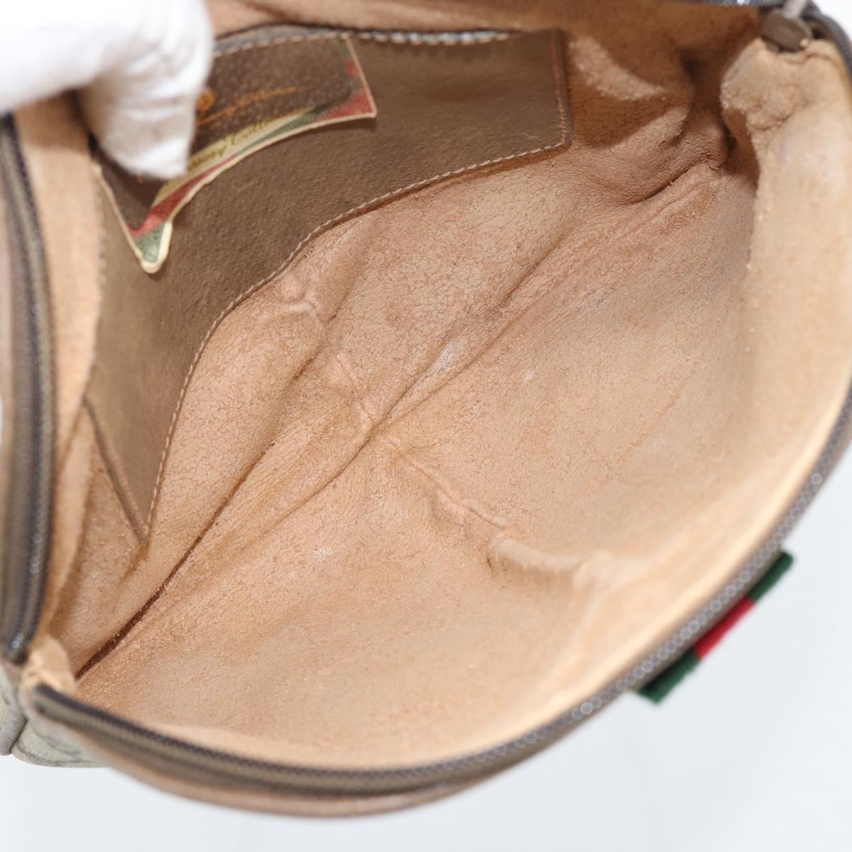 GUCCI GG Supreme Web Sherry Line Bag PVC Beige Gold 68 02 047 Auth ep14991