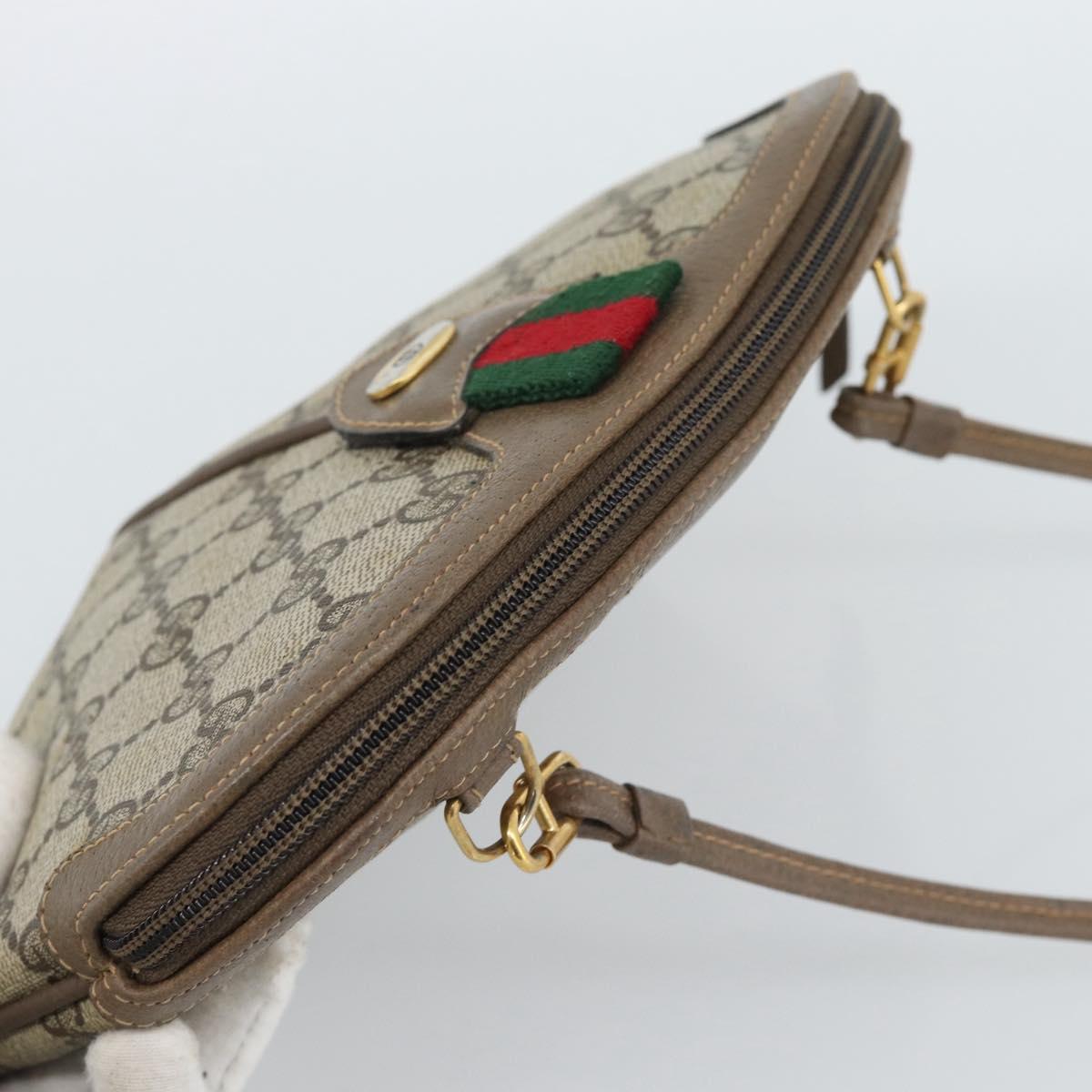 GUCCI GG Supreme Web Sherry Line Bag PVC Beige Gold 68 02 047 Auth ep14991