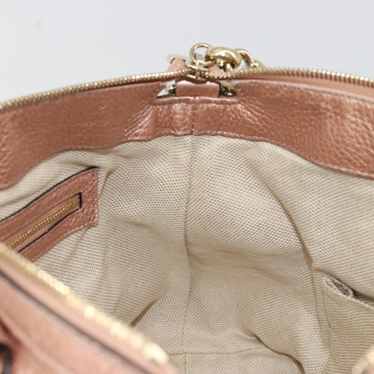 GUCCI Soho Hand Bag Leather 2way Pink Gold 308362 Auth ep15003A