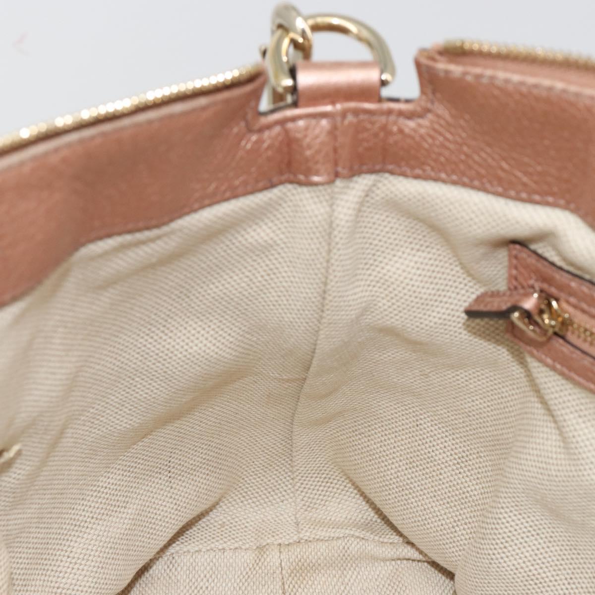GUCCI Soho Hand Bag Leather 2way Pink Gold 308362 Auth ep15003A