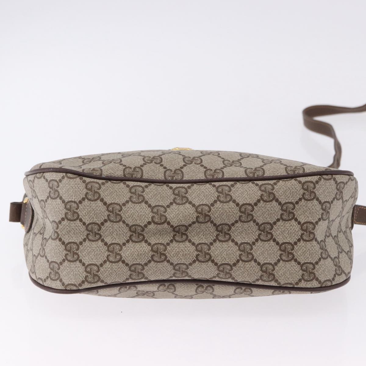 GUCCI GG Supreme Web Sherry Line Bag PVC Beige Gold 89 02 077 Auth ep15007