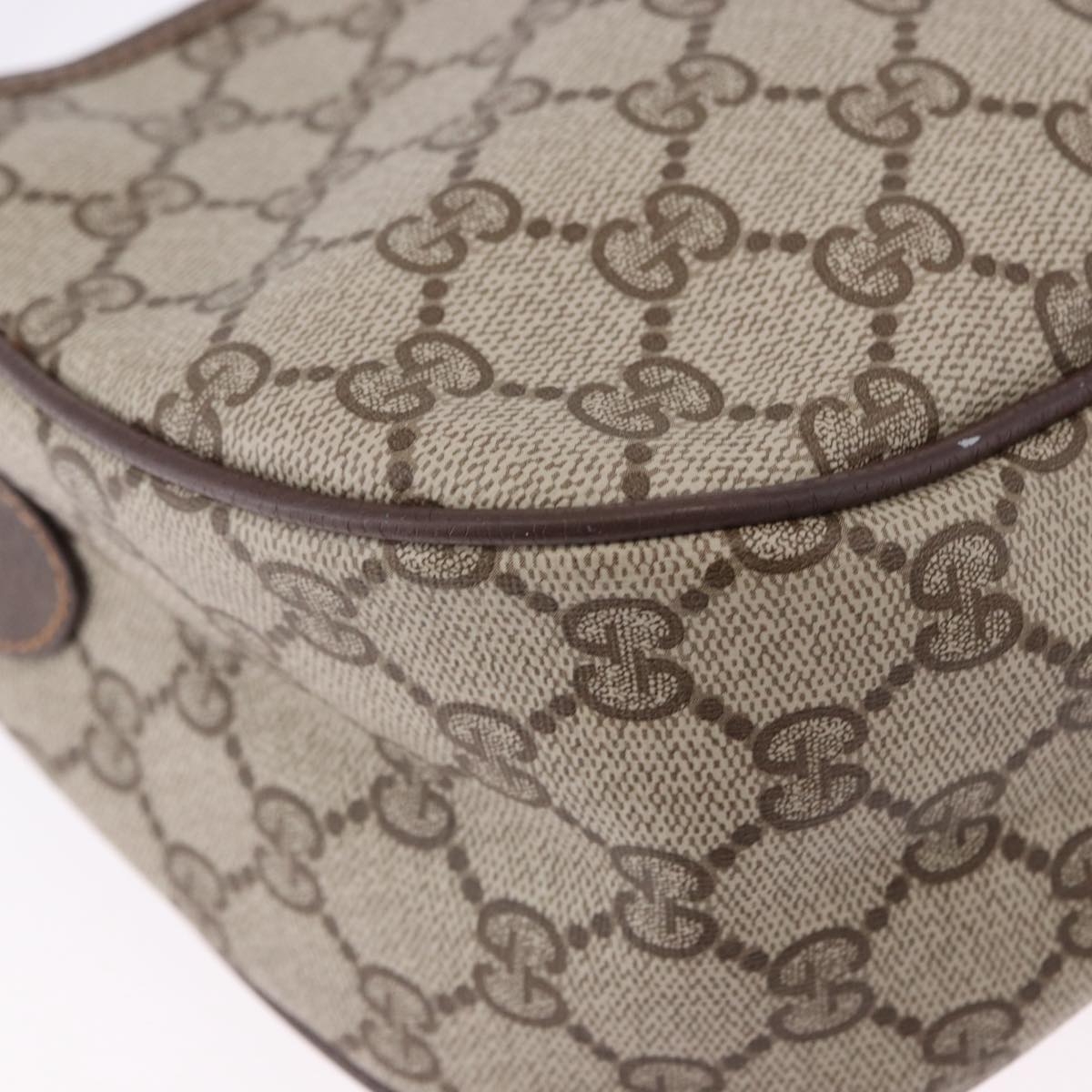 GUCCI GG Supreme Web Sherry Line Bag PVC Beige Gold 89 02 077 Auth ep15007