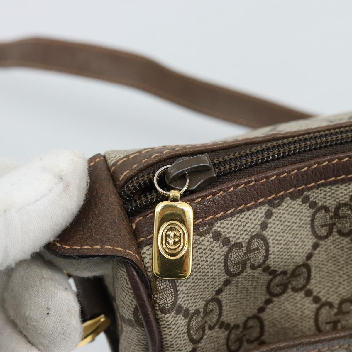 GUCCI GG Supreme Web Sherry Line Bag PVC Beige Gold 89 02 077 Auth ep15007