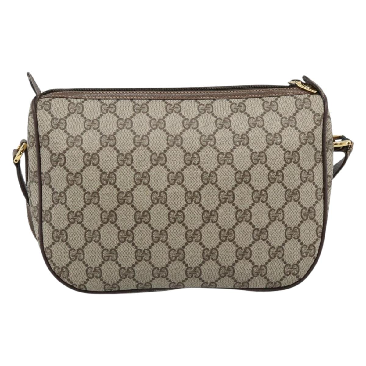 GUCCI GG Supreme Web Sherry Line Bag PVC Beige Gold 89 02 077 Auth ep15007