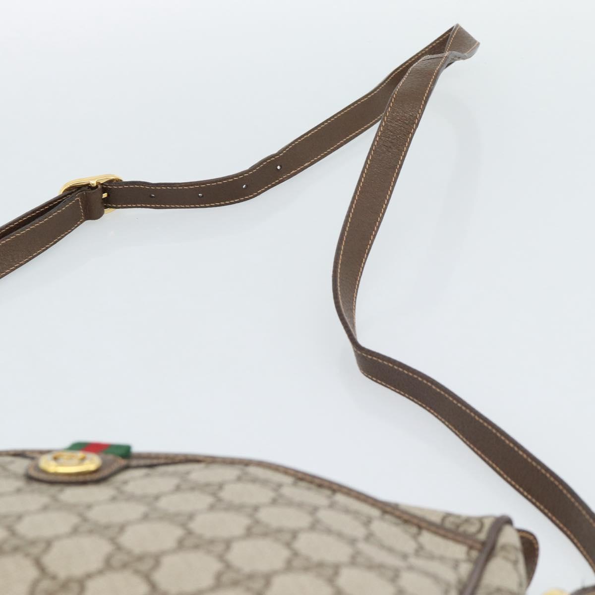 GUCCI GG Supreme Web Sherry Line Bag PVC Beige Gold 89 02 077 Auth ep15007