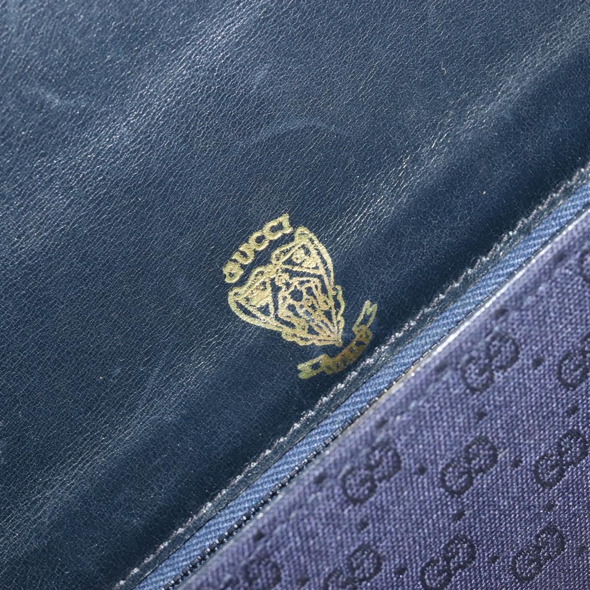 GUCCI Micro GG Canvas Shoulder Bag Navy Gold Auth ep15021A