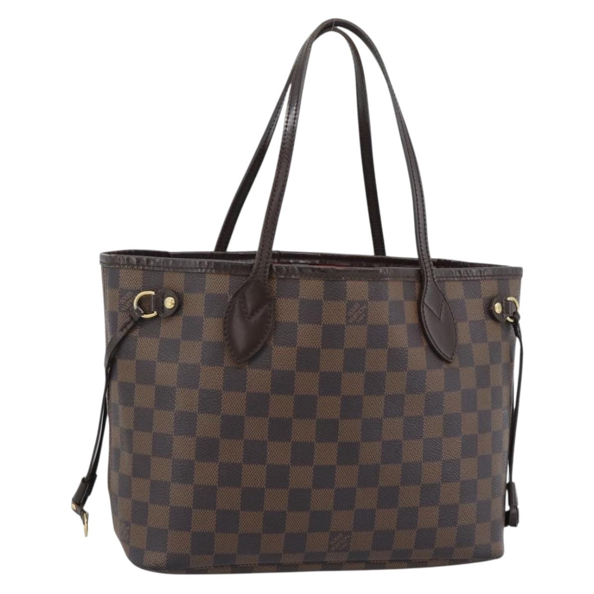 LOUIS VUITTON Damier Ebene Neverfull PM Tote Bag N51109 LV Auth ep15024