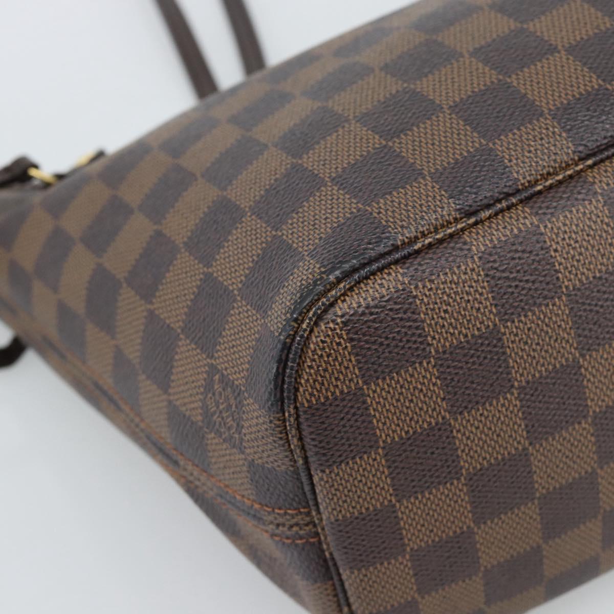 LOUIS VUITTON Damier Ebene Neverfull PM Tote Bag N51109 LV Auth ep15024