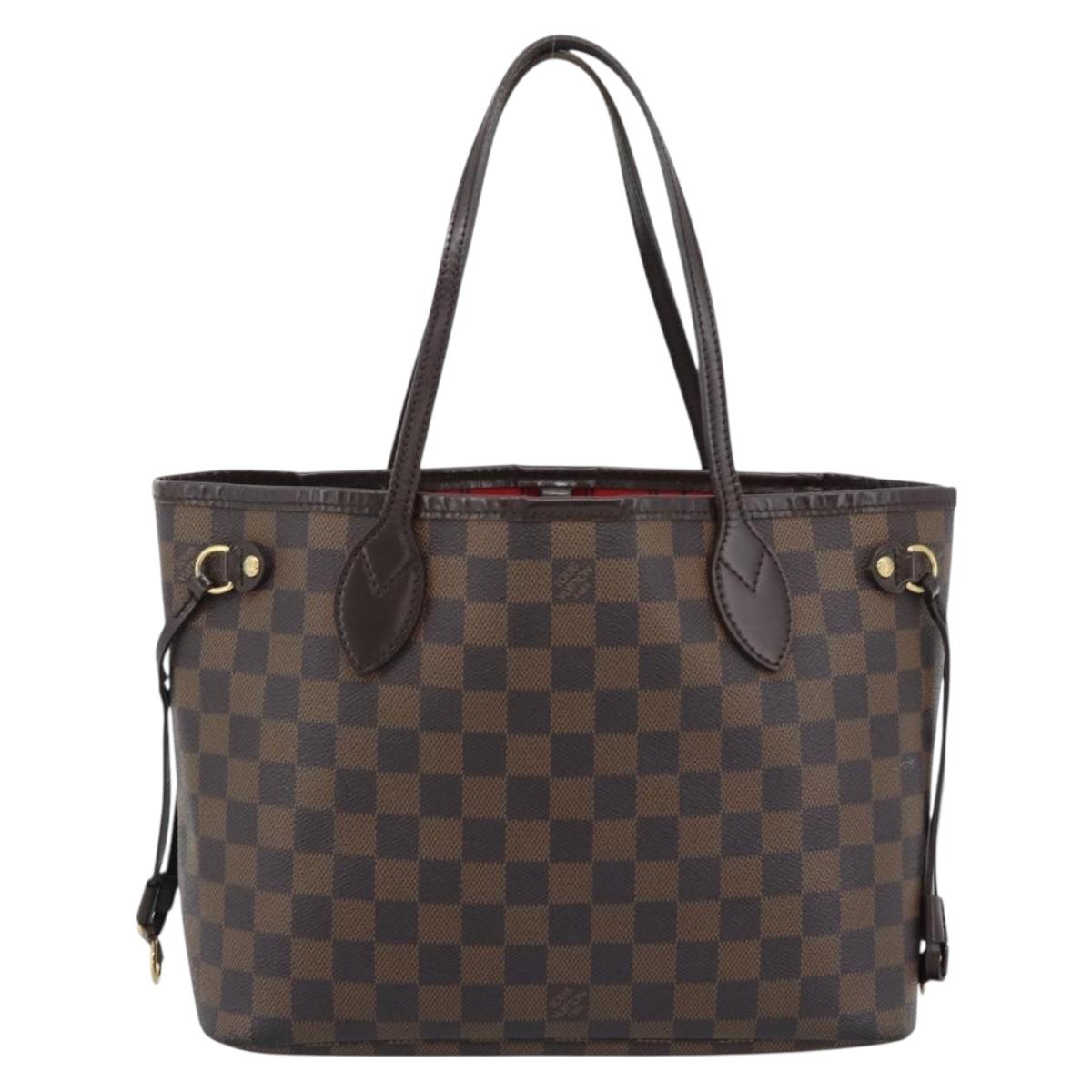 LOUIS VUITTON Damier Ebene Neverfull PM Tote Bag N51109 LV Auth ep15024
