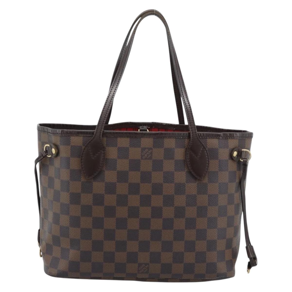 LOUIS VUITTON Damier Ebene Neverfull PM Tote Bag N51109 LV Auth ep15024