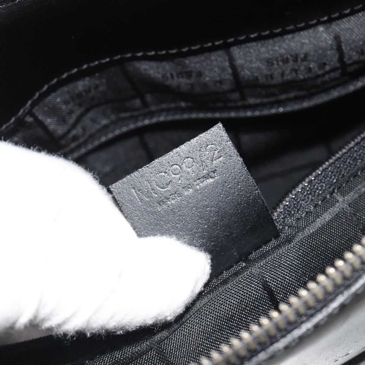 CELINE Shoulder Bag Leather Black Silver Auth ep15031