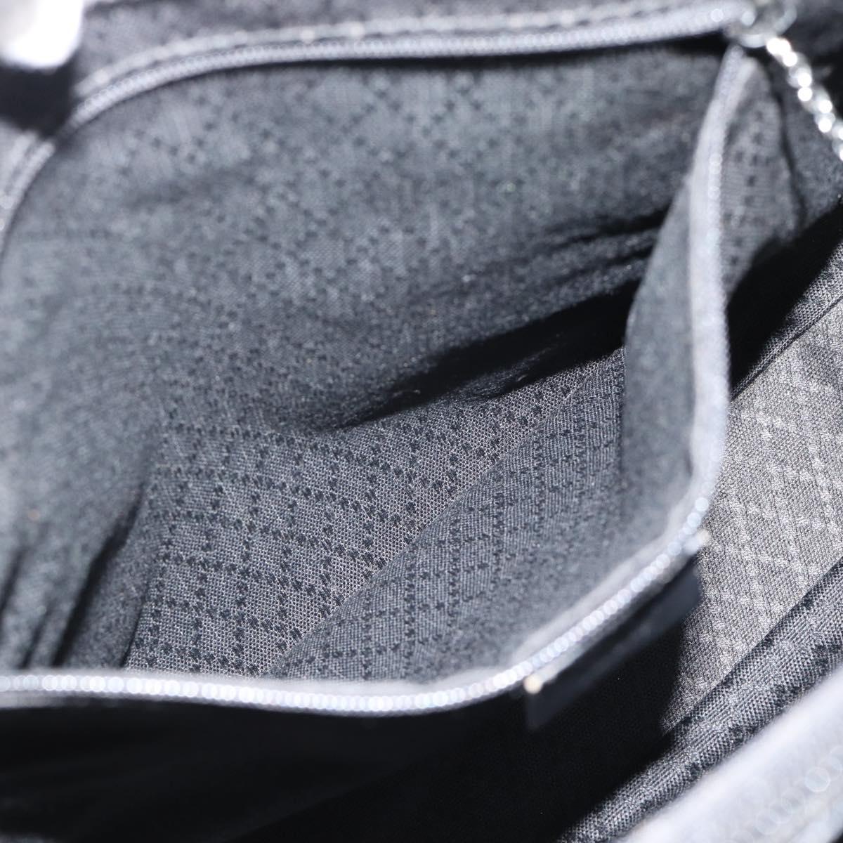 GUCCI GG Canvas Bamboo Hand Bag Nylon Black Silver 002 1010 Auth ep15037
