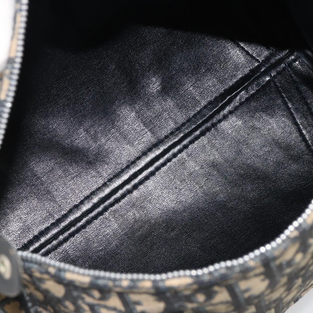 Christian Dior Trotter Canvas Mini Boston Bag Navy Silver Auth ep15043