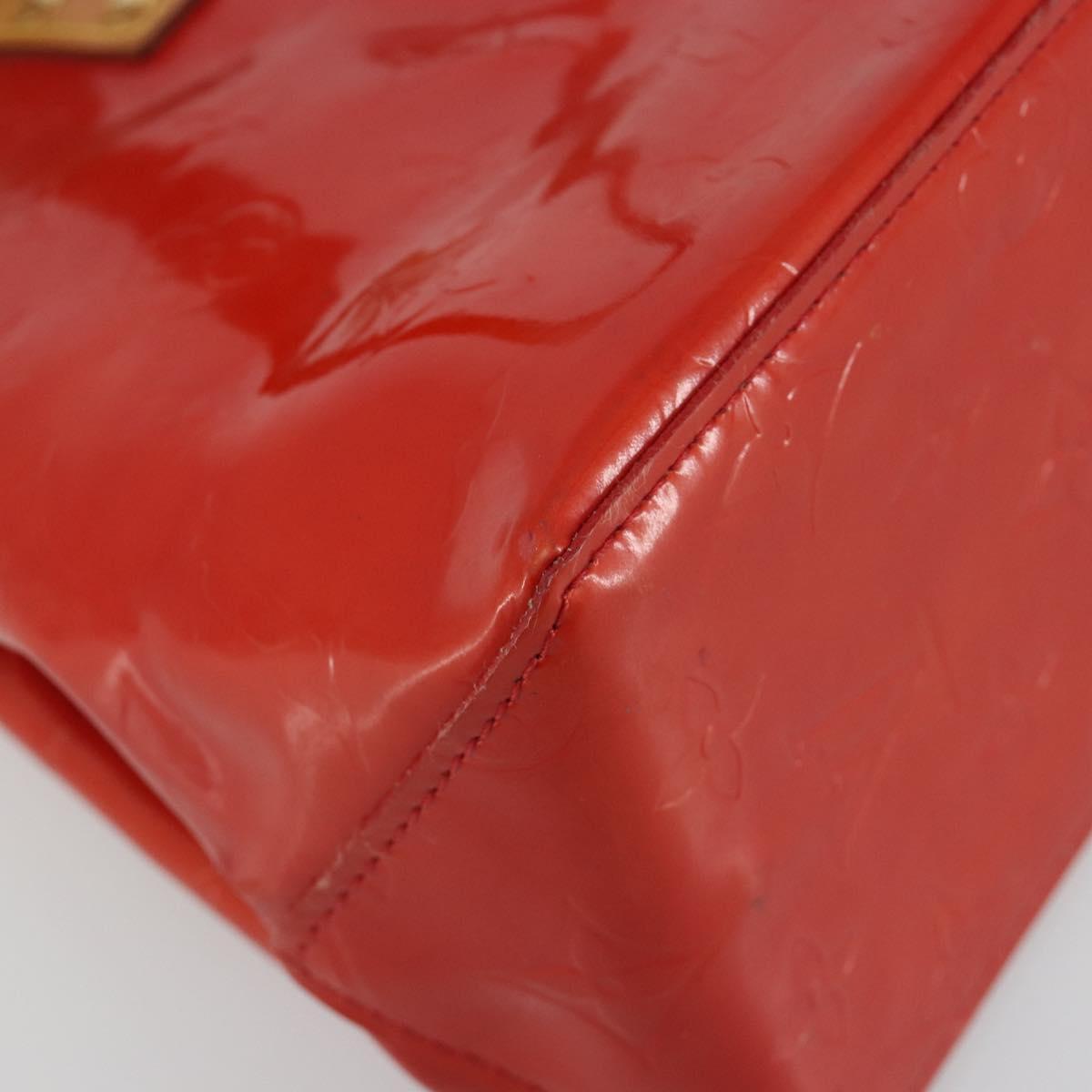 LOUIS VUITTON Monogram Vernis Reade PM Hand Bag Red Rouge M91088 LV Auth ep15057