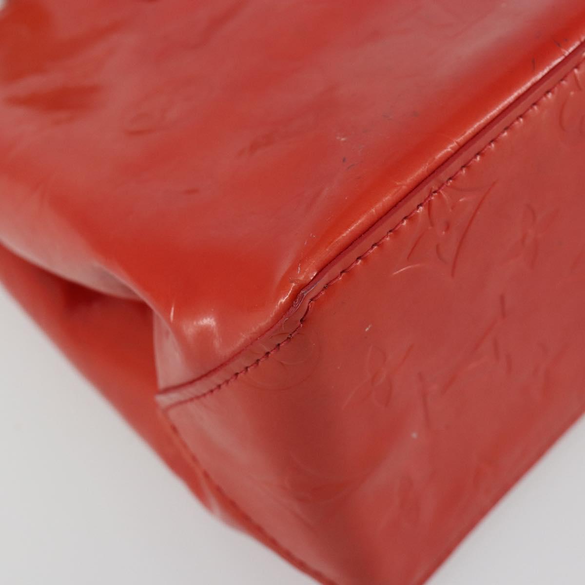 LOUIS VUITTON Monogram Vernis Reade PM Hand Bag Red Rouge M91088 LV Auth ep15057