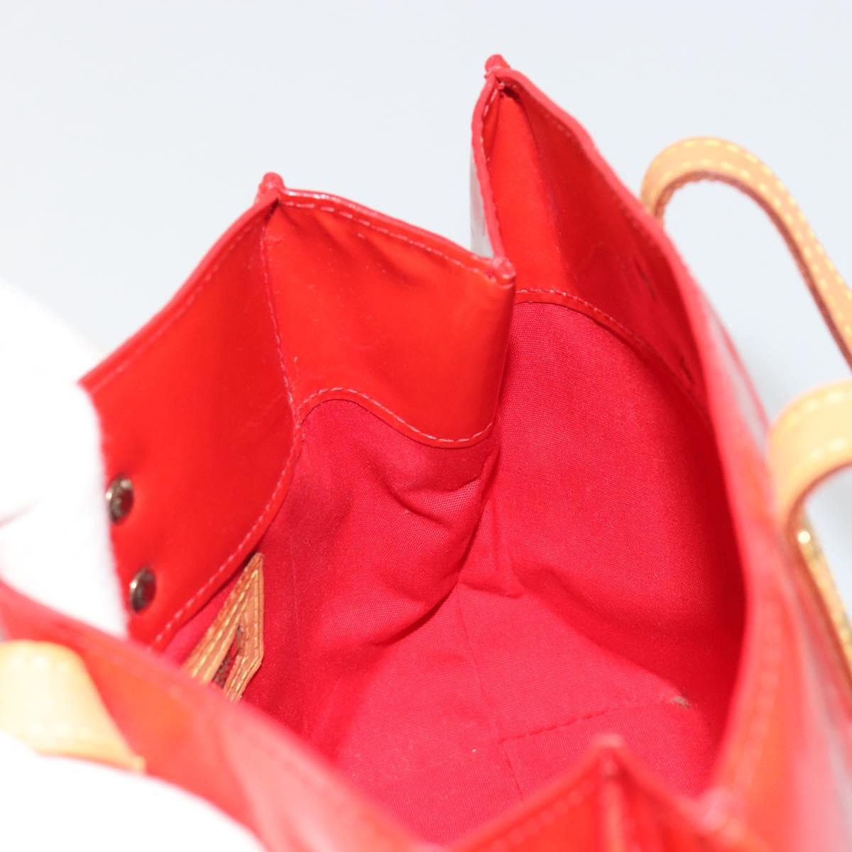 LOUIS VUITTON Monogram Vernis Reade PM Hand Bag Red Rouge M91088 LV Auth ep15057