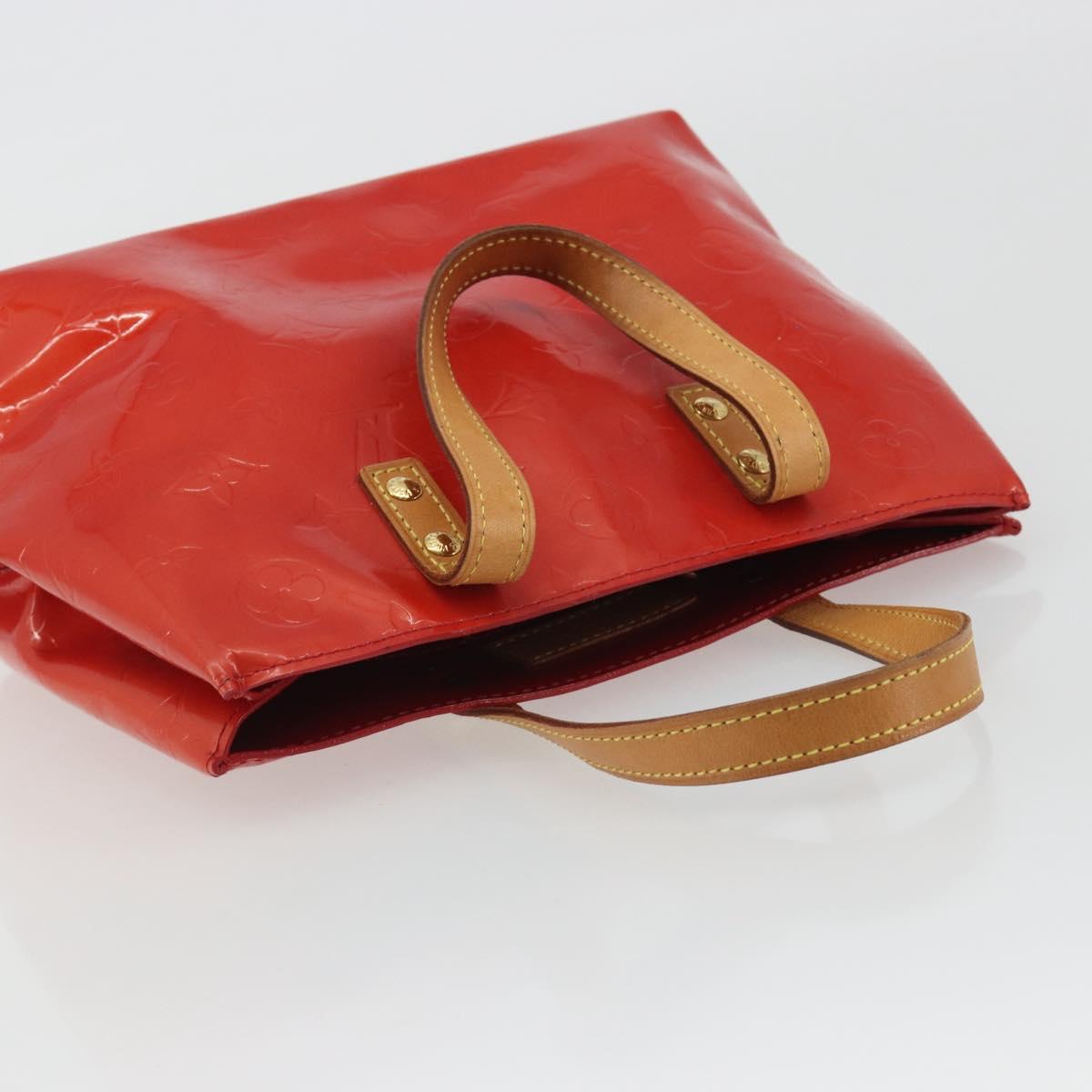 LOUIS VUITTON Monogram Vernis Reade PM Hand Bag Red Rouge M91088 LV Auth ep15057