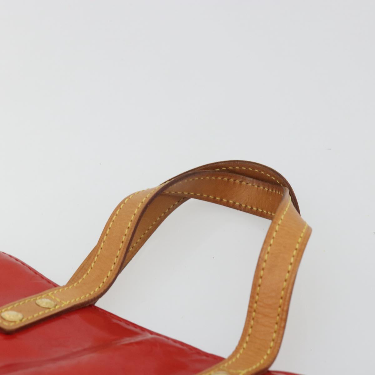 LOUIS VUITTON Monogram Vernis Reade PM Hand Bag Red Rouge M91088 LV Auth ep15057