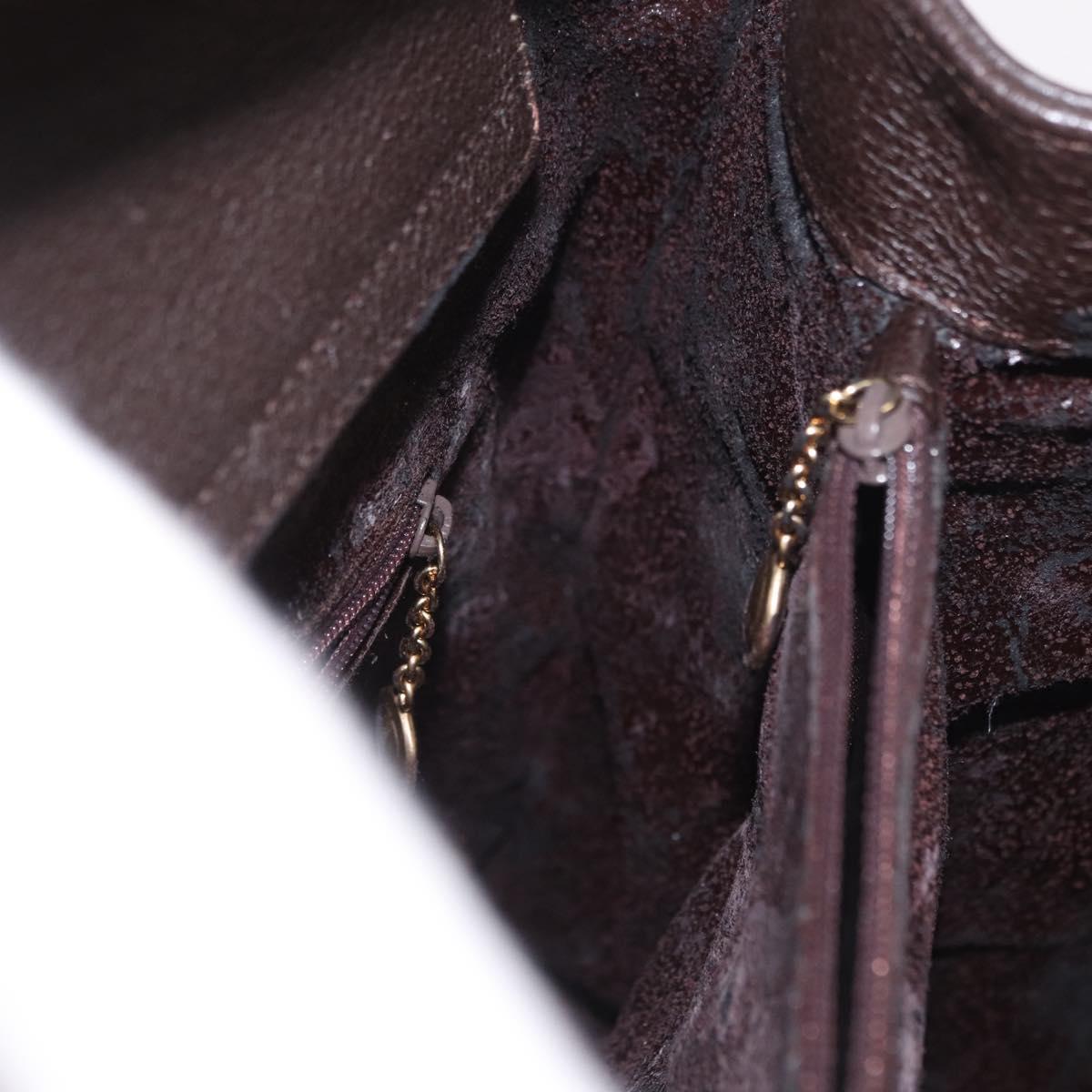 GUCCI Bamboo Hand Bag Suede Brown Gold 002 1186 0260 Auth ep15058