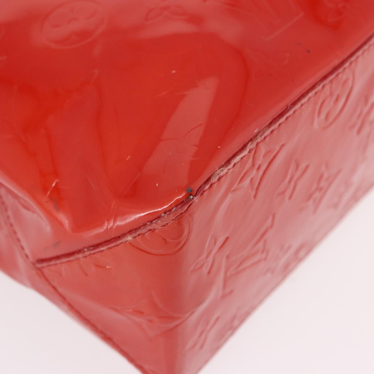 LOUIS VUITTON Monogram Vernis Reade PM Hand Bag Red Rouge M91088 LV Auth ep15059