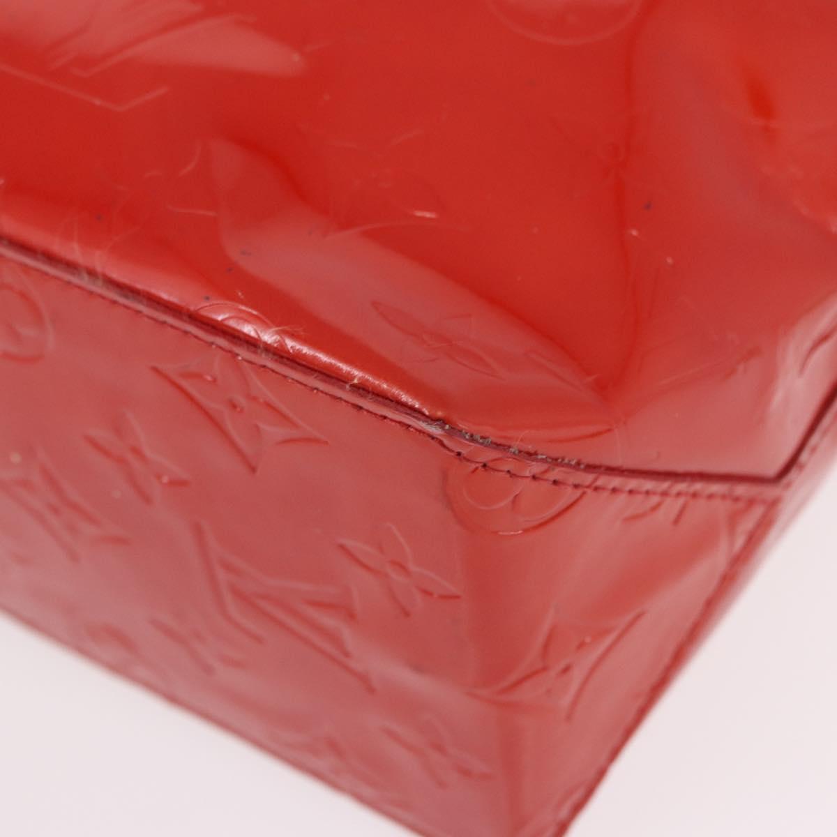 LOUIS VUITTON Monogram Vernis Reade PM Hand Bag Red Rouge M91088 LV Auth ep15059