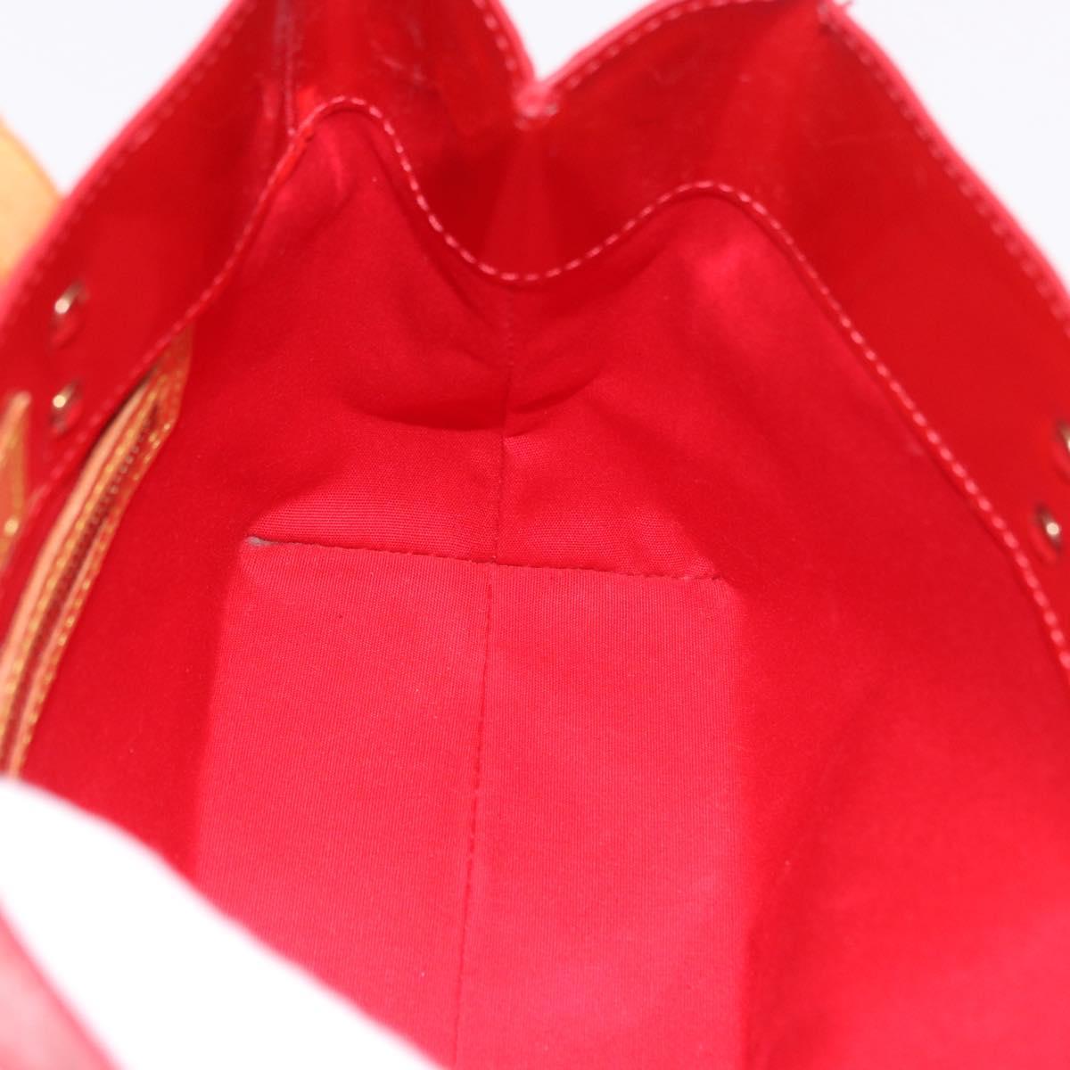 LOUIS VUITTON Monogram Vernis Reade PM Hand Bag Red Rouge M91088 LV Auth ep15059