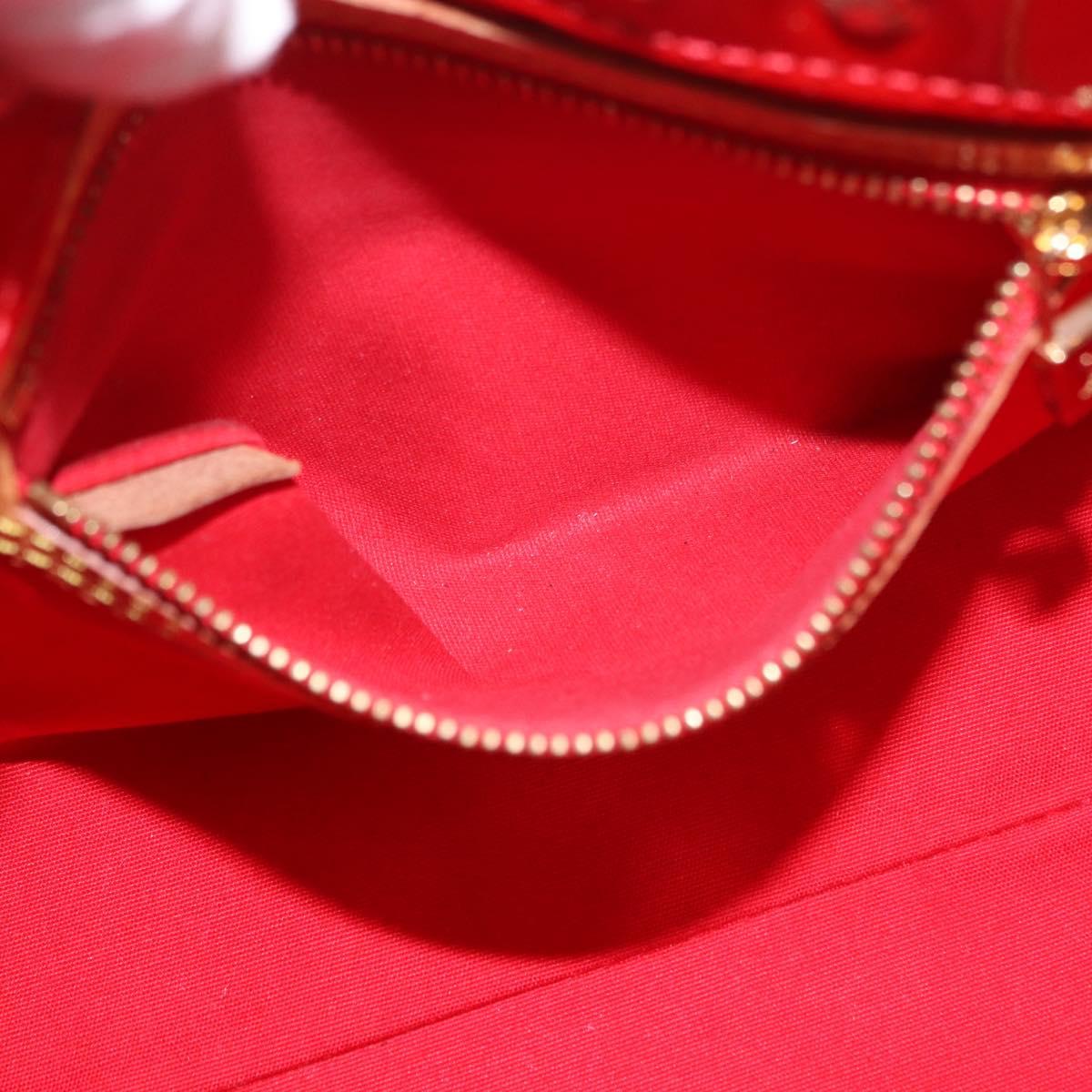 LOUIS VUITTON Monogram Vernis Reade PM Hand Bag Red Rouge M91088 LV Auth ep15059