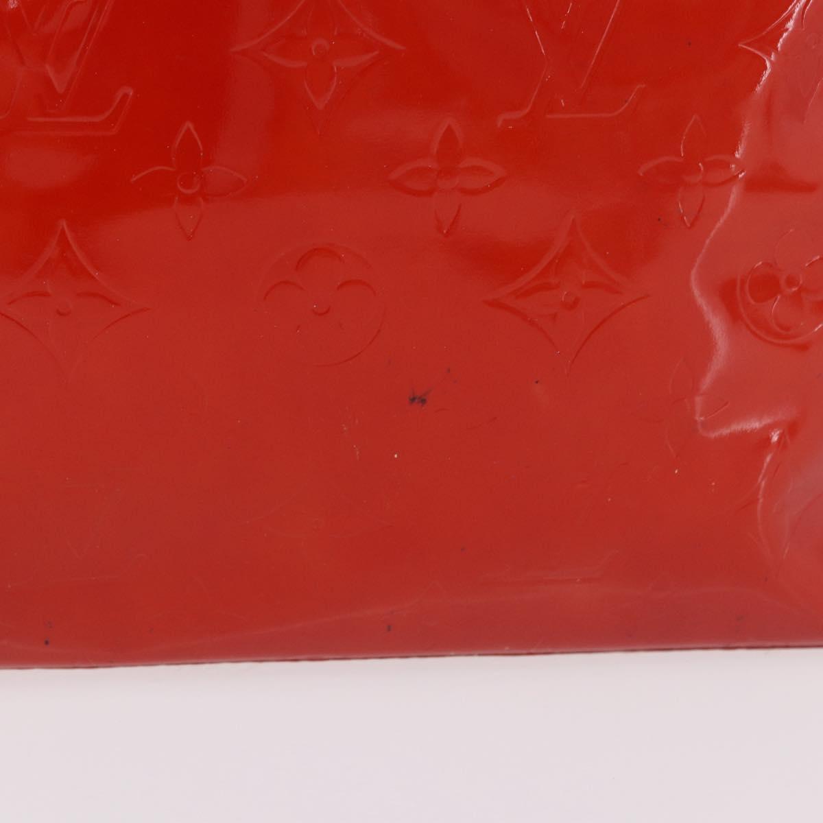 LOUIS VUITTON Monogram Vernis Reade PM Hand Bag Red Rouge M91088 LV Auth ep15059