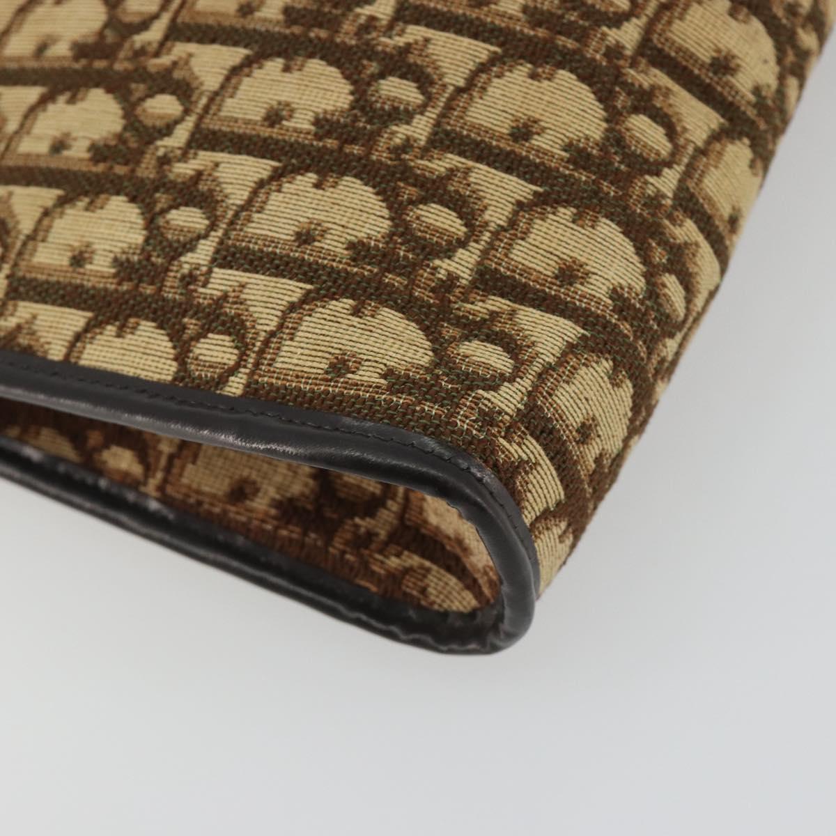 Christian Dior Trotter Canvas Shoulder Bag Beige Auth ep15067