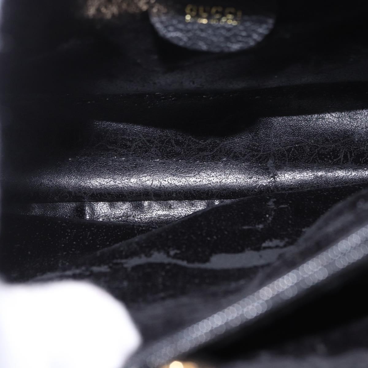 GUCCI Bamboo Hand Bag Suede Black Gold 002 1186 0260 Auth ep15073