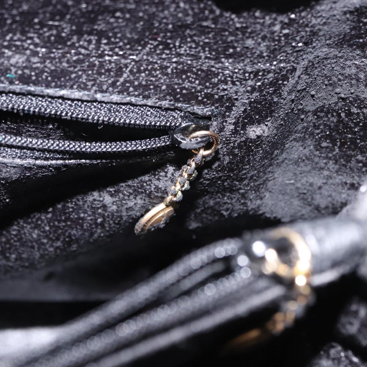GUCCI Bamboo Hand Bag Suede Black Gold 002 1186 0260 Auth ep15073