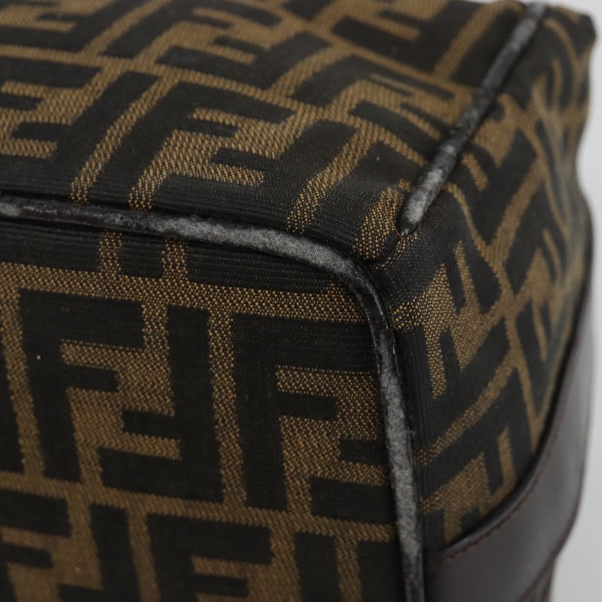 FENDI Zucca Canvas Hand Bag Black Brown Auth ep15078