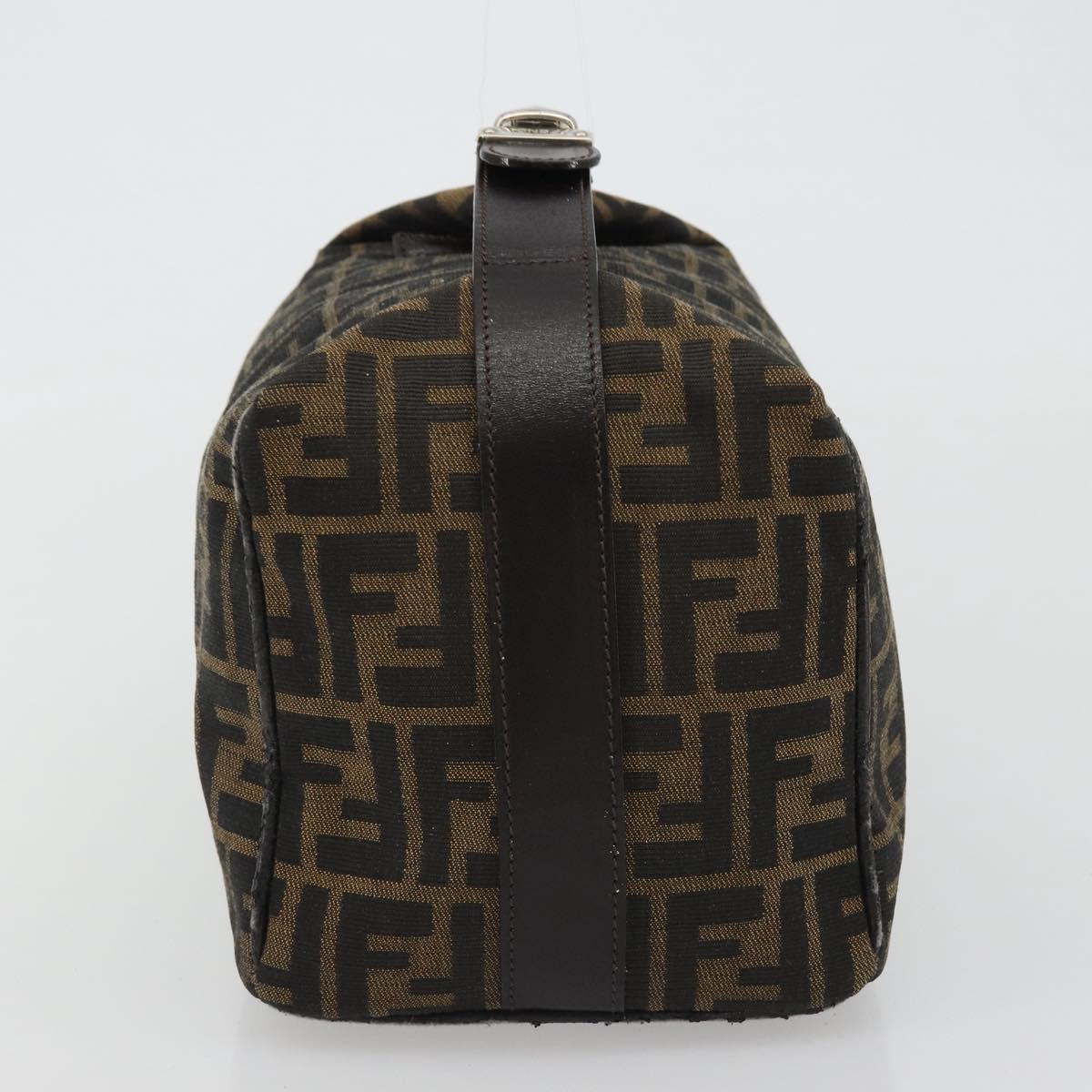FENDI Zucca Canvas Hand Bag Black Brown Auth ep15078