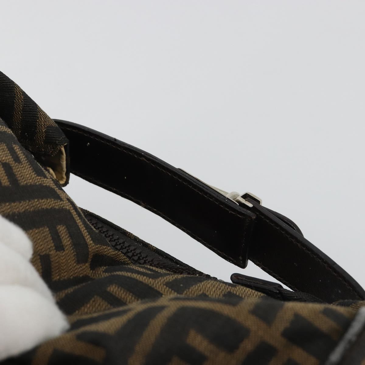 FENDI Zucca Canvas Hand Bag Black Brown Auth ep15078