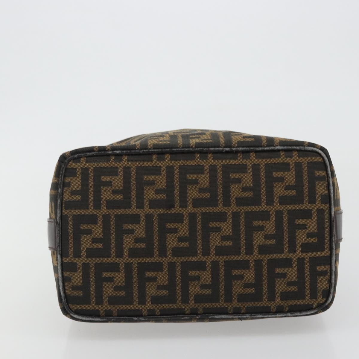 FENDI Zucca Canvas Hand Bag Black Brown Auth ep15078