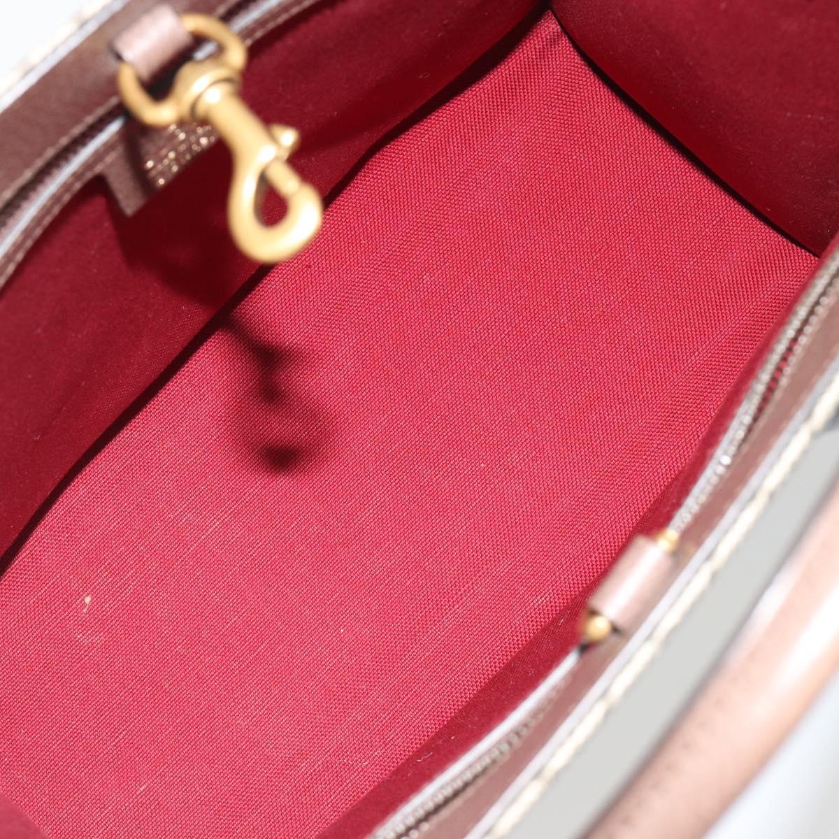 GUCCI GG Supreme Donald Duck Hand Bag PVC 2way Beige Gold 648134 Auth ep15080M