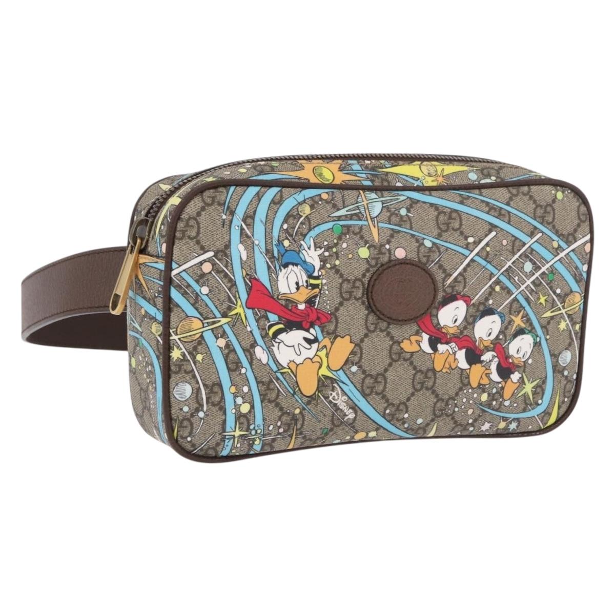 GUCCI GG Supreme Disney Collaboration Waist bag PVC Beige 602695 Auth ep15081M
