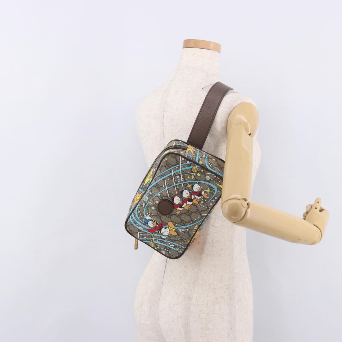GUCCI GG Supreme Disney Collaboration Waist bag PVC Beige 602695 Auth ep15081M