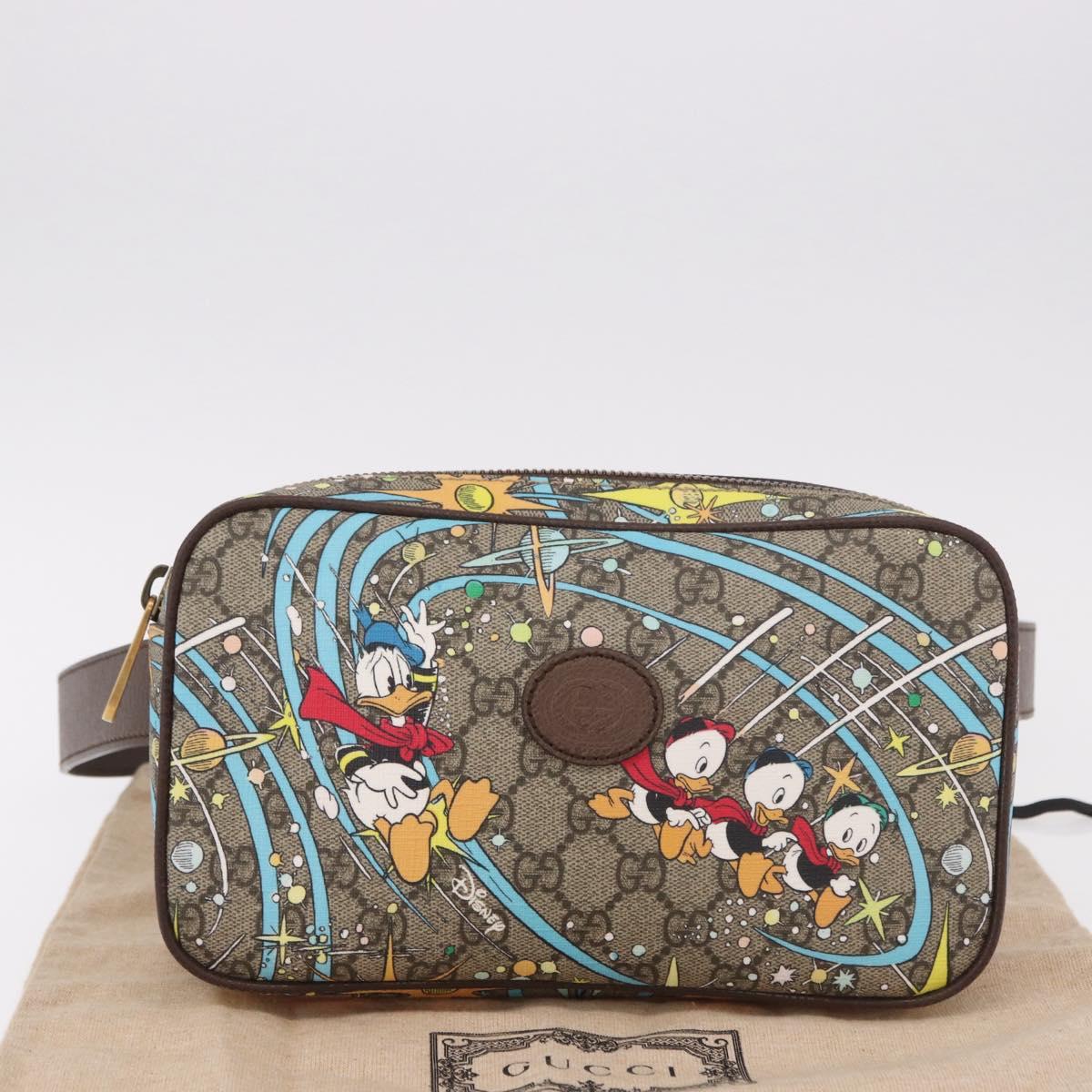 GUCCI GG Supreme Disney Collaboration Waist bag PVC Beige 602695 Auth ep15081M