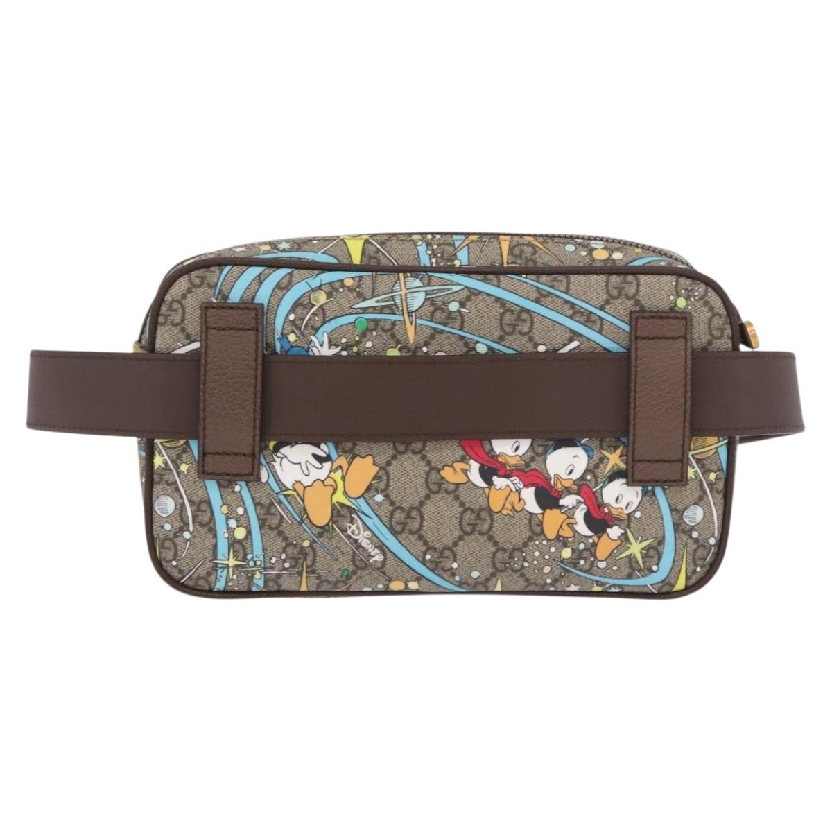 GUCCI GG Supreme Disney Collaboration Waist bag PVC Beige 602695 Auth ep15081M