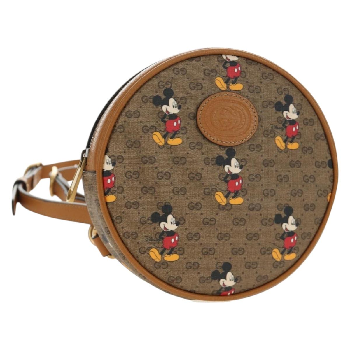 GUCCI Micro GG Supreme Disney Backpack PVC Beige Gold 603730 Auth ep15082M