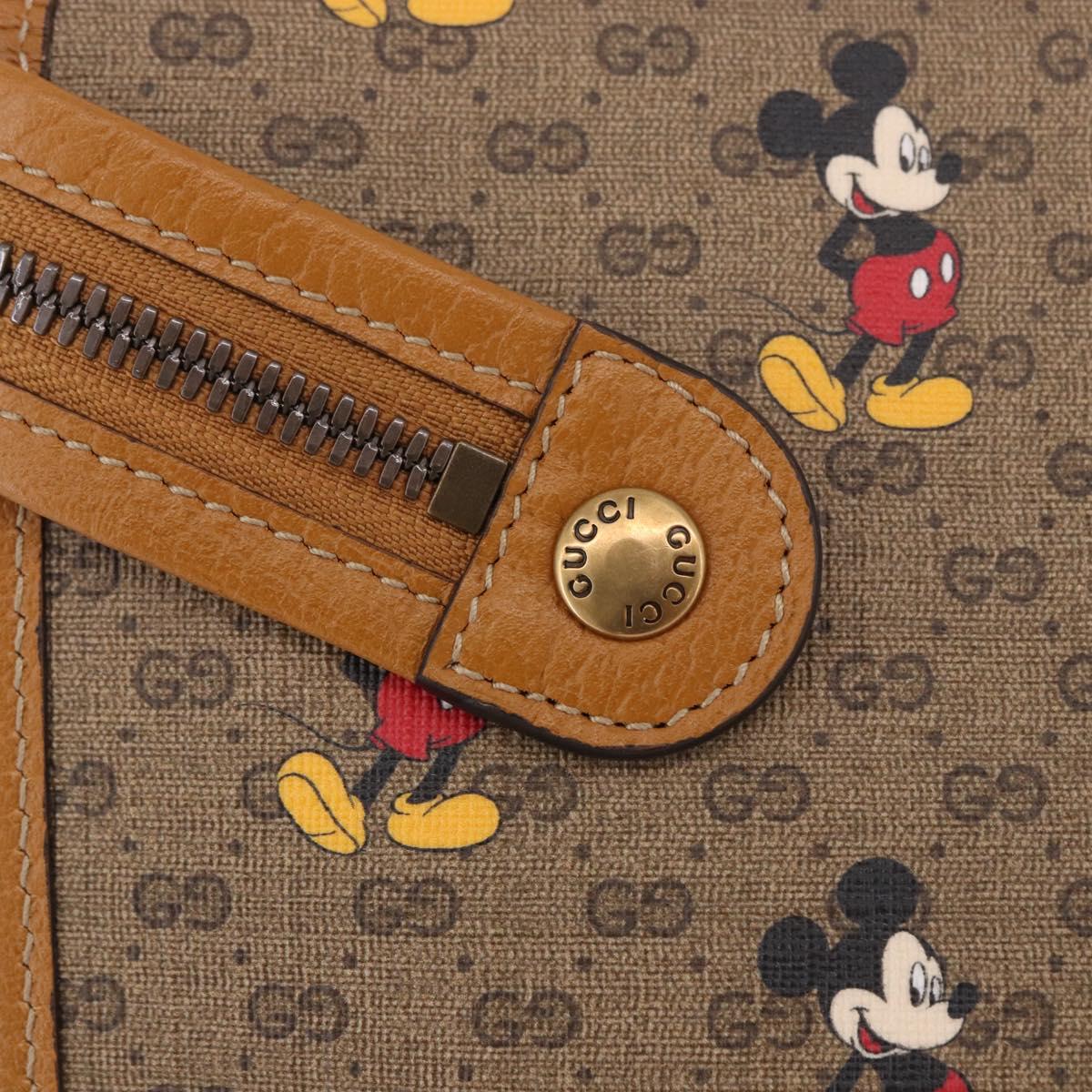 GUCCI Disney Collaboration Micro GG Supreme Bag PVC Beige 602552 Auth ep15084M